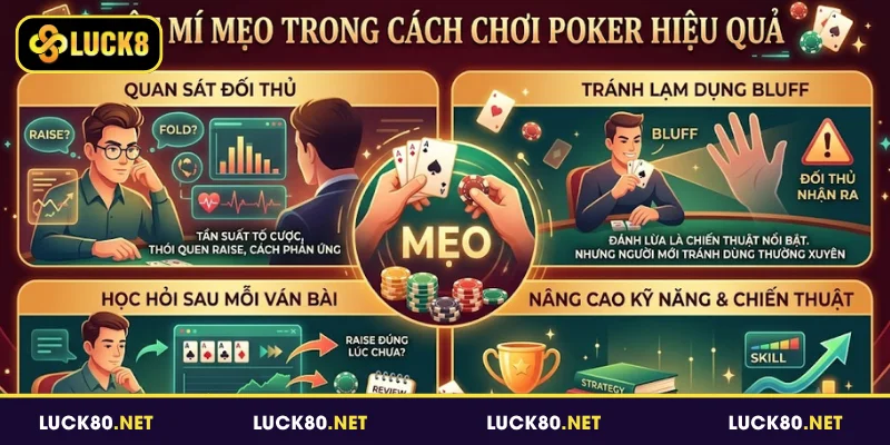 Áp dụng mẹo chơi Poker để giành chiến thắng