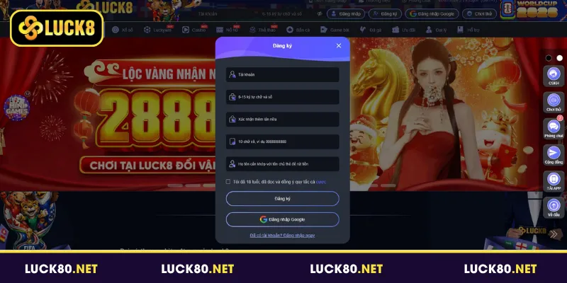 Cách đăng ký Luck8 nhanh chóng qua 3 bước cơ bản