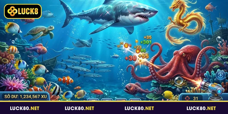 Đồ họa game bắn cá đổi thưởng Luck8 sắc nét