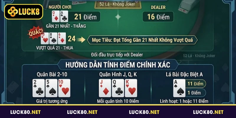 Mục tiêu của game là đạt gần 21 điểm nhất