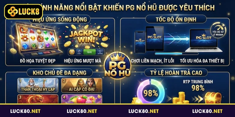 PG nổ hũ mang đến nhiều ưu điểm nổi bật