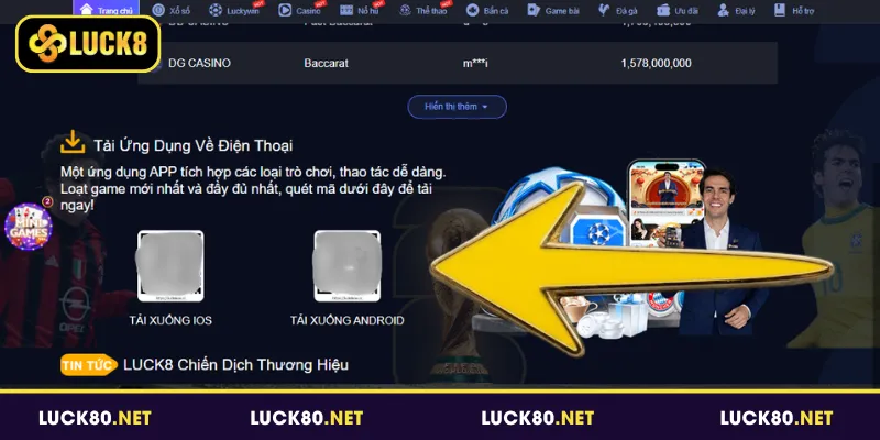 Quá trình tải app Luck8 trên cả Android và iOS