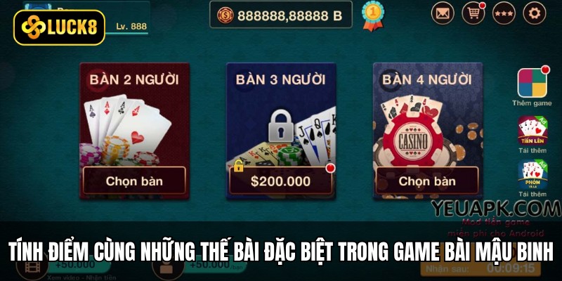 Bảng tính điểm cùng những thế bài đặc biệt trong game bài Mậu Binh online