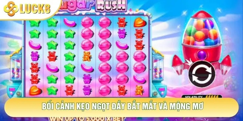 Bối cảnh kẹo ngọt đầy bắt mắt và mộng mơ