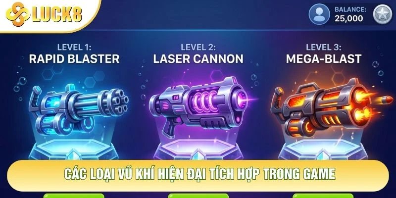 Các loại vũ khí hiện đại tích hợp trong game Các loại vũ khí hiện đại tích hợp trong game