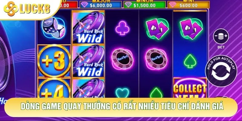 Dòng game quay thưởng có rất nhiều tiêu chí đánh giá Dòng game quay thưởng có rất nhiều tiêu chí đánh giá