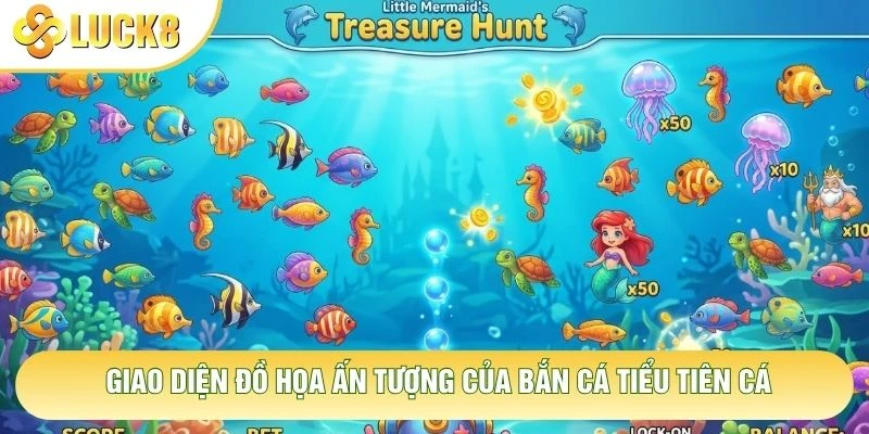 Giao diện đồ họa ấn tượng của bắn cá tiểu tiên cá Giao diện đồ họa ấn tượng của bắn cá tiểu tiên cá