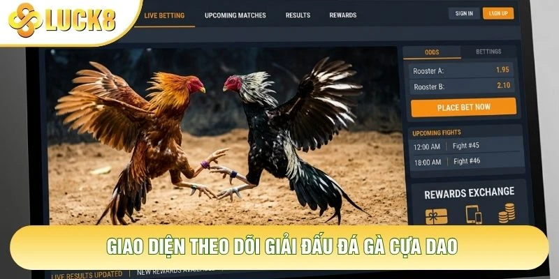 Giao diện theo dõi giải đấu đá gà cựa dao Giao diện theo dõi giải đấu đá gà cựa dao