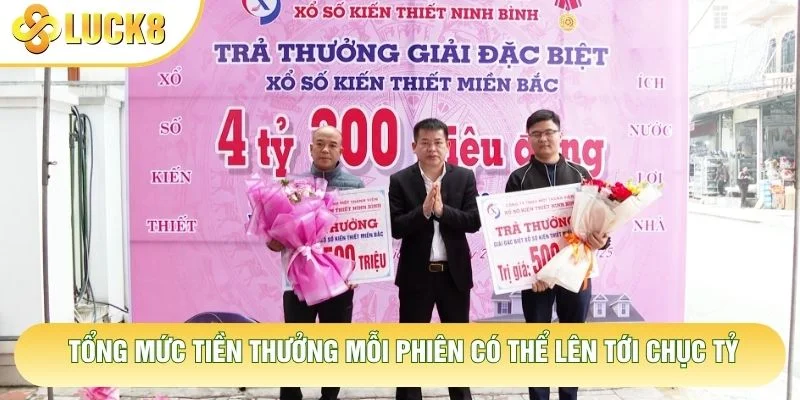 Tổng mức tiền thưởng mỗi phiên có thể lên tới chục tỷ Tổng mức tiền thưởng mỗi phiên có thể lên tới chục tỷ